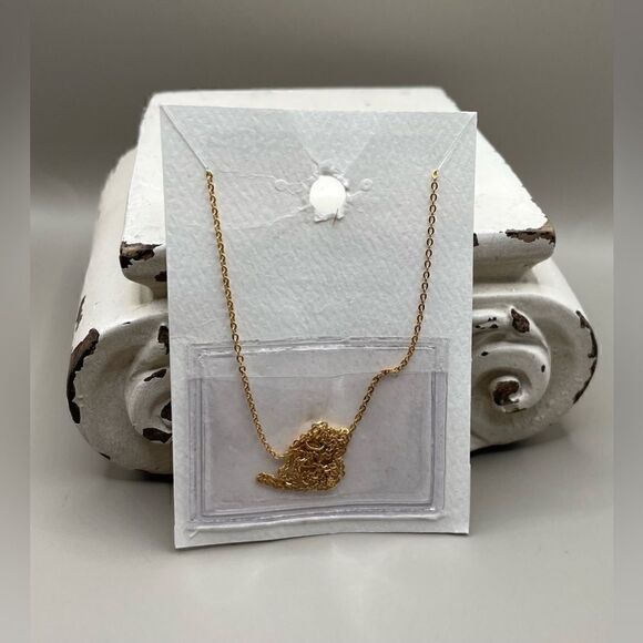 “L” NEW Monogram Initial Letter Gold Tone Necklace & Charm NWT - Picture 6 of 8